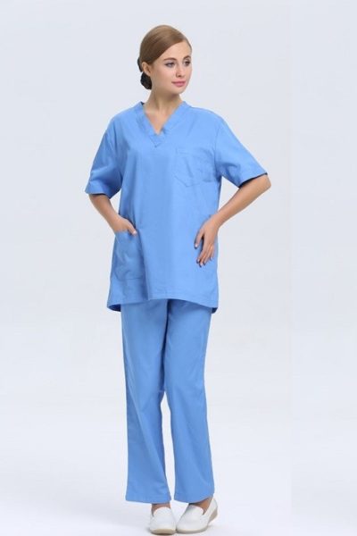 Đồng phục bệnh viện – Đồng phục y tá màu xanh tay ngắn 06
