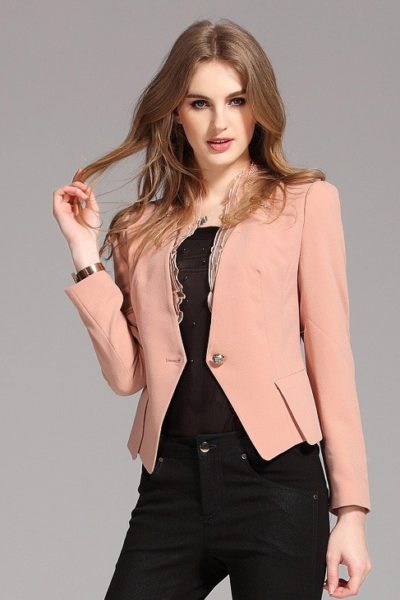Đồng phục công sở – Áo vest nữ màu hồng 11