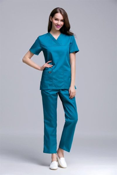 Đồng phục bệnh viện – Đồng phục y tá màu xanh lá tay ngắn 15
