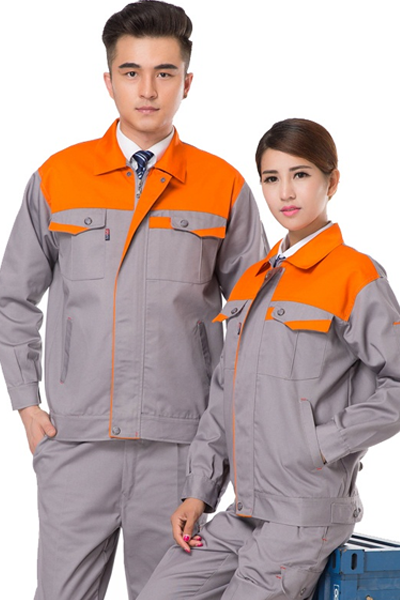 Đồng phục bảo hộ lao động – Quần áo bảo hộ lao động màu xám phối vàng tay dài 16