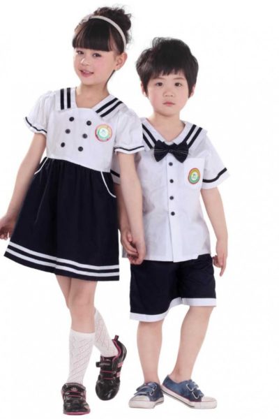 Đồng phục học sinh sinh viên – Đồng phục học sinh cấp I váy xanh, quần xanh áo trắng tay ngắn 22