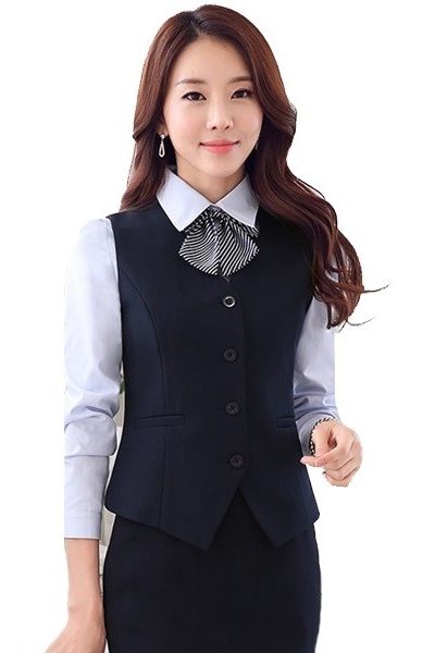 Đồng phục công sở – Ghi lê nữ màu đen 17