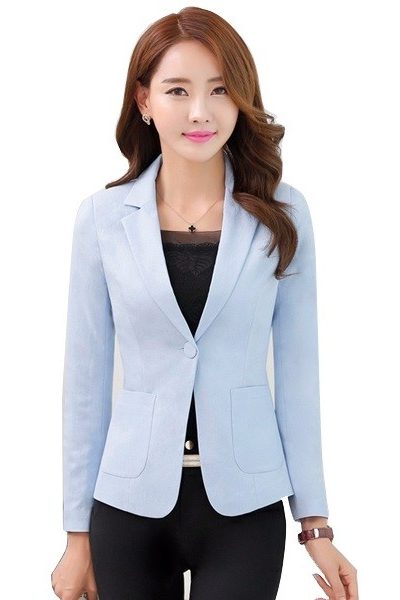 Đồng phục công sở – Áo vest nữ màu xanh biển 33