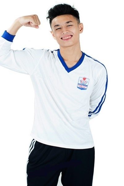 Đồng phục học sinh sinh viên – Đồng phục thể dục áo thun tay dài màu trắng viền xanh, quần xanh25