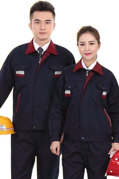 Đồng phục bảo hô lao động – Quần áo bảo hộ lao động tay dài màu đen phối đỏ 49