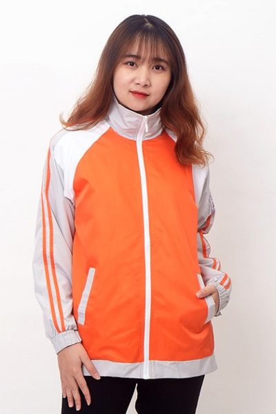 Đồng phục học sinh sinh viên – Áo khoác học sinh màu cam phối trắng 30