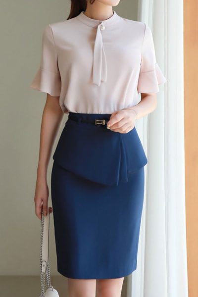 Đồng Phục Công Sở- Chân váy nữ màu xanh dương 88