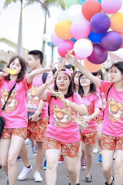 Đồng Phục Áo Thun-Áo Thun Nhóm Lớp Cổ Tròn Màu Hồng 64
