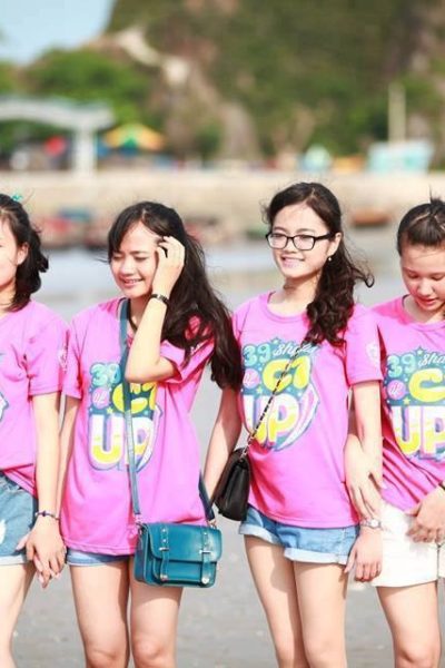 Đồng Phục Áo Thun-Áo Thun Nhóm Lớp Cổ Tròn Màu Hồng 63