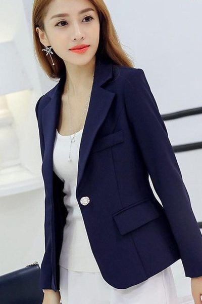 Đồng Phục Công Sở-Áo Vest Nữ Màu Xanh 53
