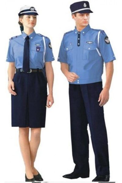 Đồng Phục Bảo Vệ Vệ Sĩ-Quần Áo Bảo Vệ Vệ Sĩ Áo Sơ Mi Xanh Tay Ngắn, Váy Quần Xanh Đen, Cavat Xanh Đen 97