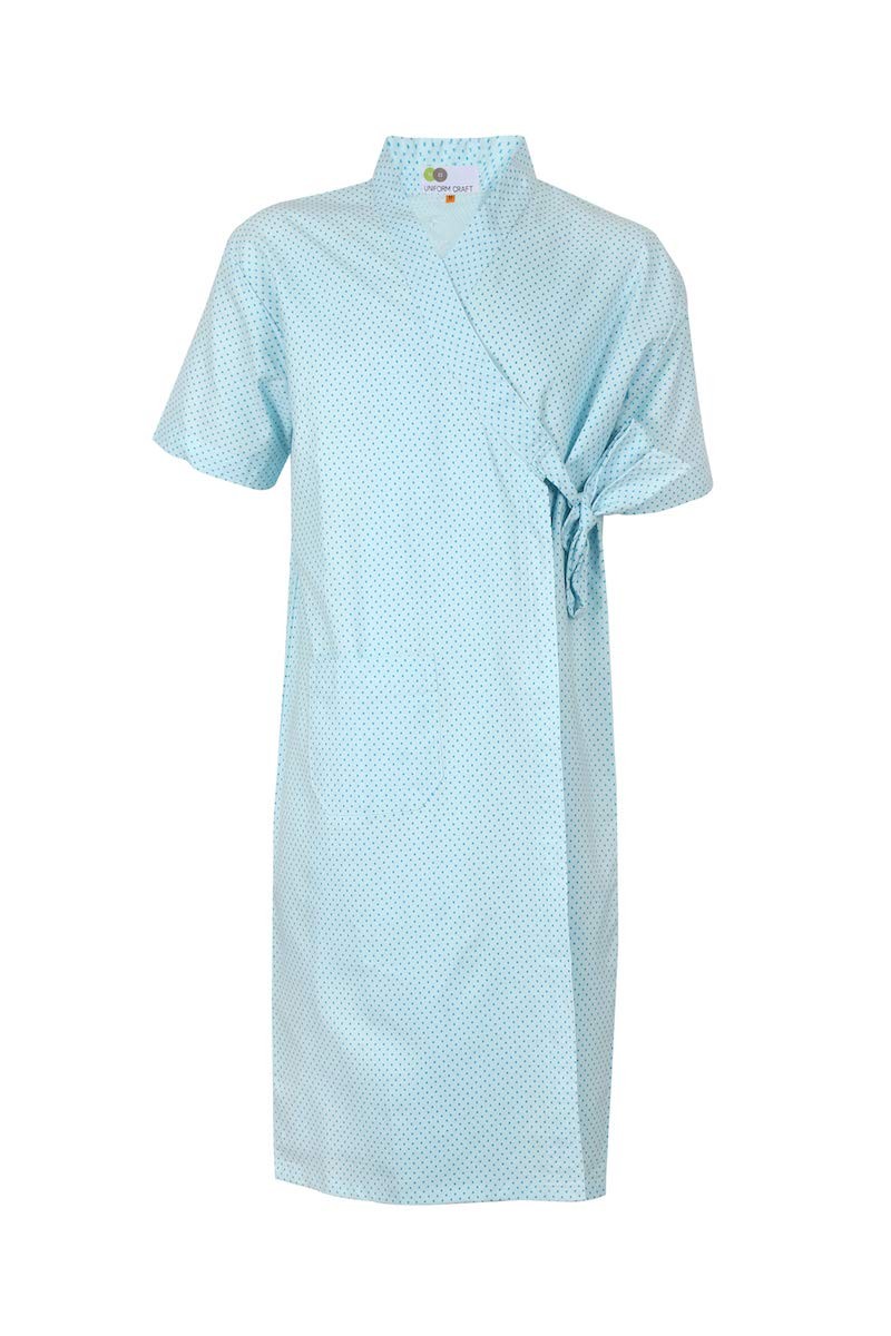Đồng phục bệnh viện – Đồng phục bệnh nhân ngắn tay chấm bi màu xanh 06