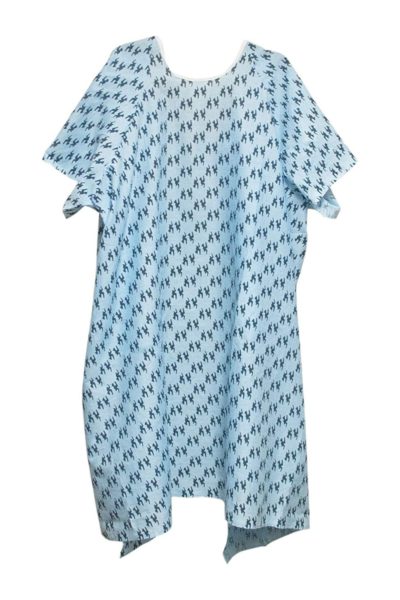 Đồng phục bệnh viện – Đồng phục bệnh nhân ngắn tay họa tiết xanh dương 07