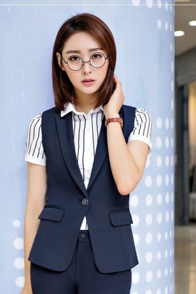Đồng Phục Công Sở-Áo Gile Nữ Màu Xanh 57