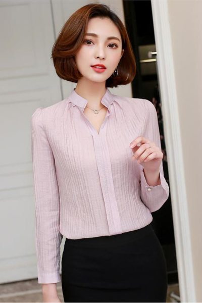 Đồng Phục Công Sở-Áo Sơ Mi Nữ Màu Hồng 55