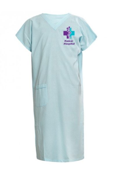 Đồng phục bệnh viện – Đồng phục bệnh nhân ngắn tay họa tiết xanh dương 14