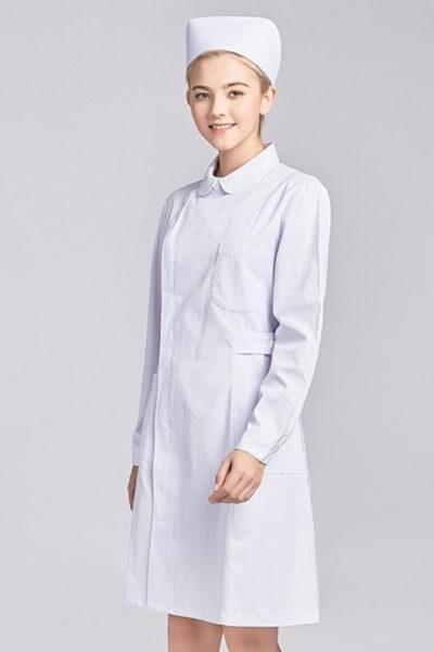 Đồng Phục Bênh Viện-Đồng Phục Áo Blouse Nữ Màu Trắng Tay Dài 33
