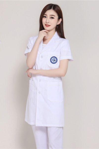 Đồng Phục Bênh Viện-Đồng Phục Y Tá Màu Trắng Tay Ngắn 65