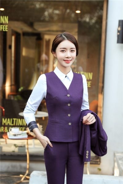 Đồng Phục Công Sở-Áo Gile Nữ Màu Tím 78