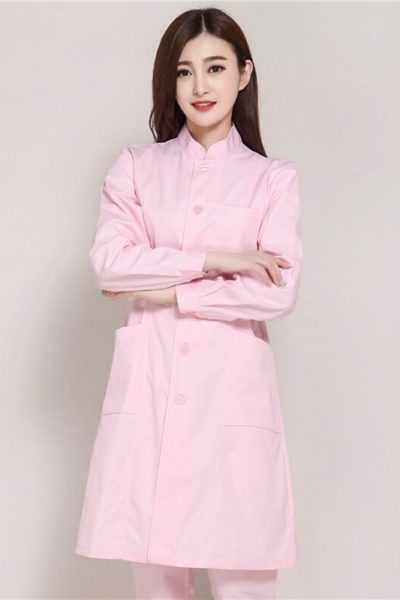 Đồng Phục Bênh Viện-Đồng Phục Áo Blouse Nữ Màu Hồng Tay Dài 35