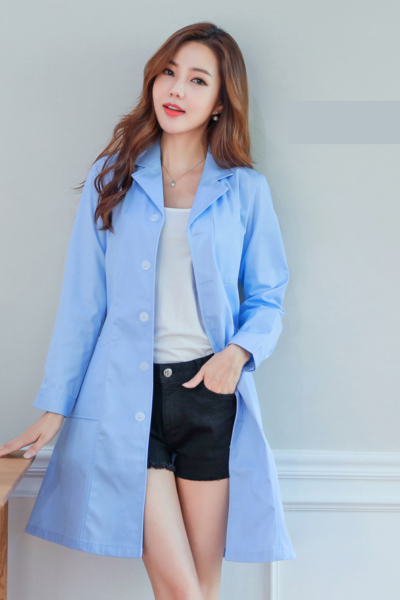 Đồng Phục Bênh Viện-Đồng Phục Áo Blouse Nữ Màu Xanh Tay Dài 51