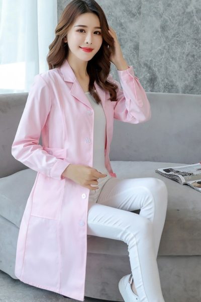 Đồng Phục Bênh Viện-Đồng Phục Áo Blouse Nữ Màu Hồng Tay Dài 41
