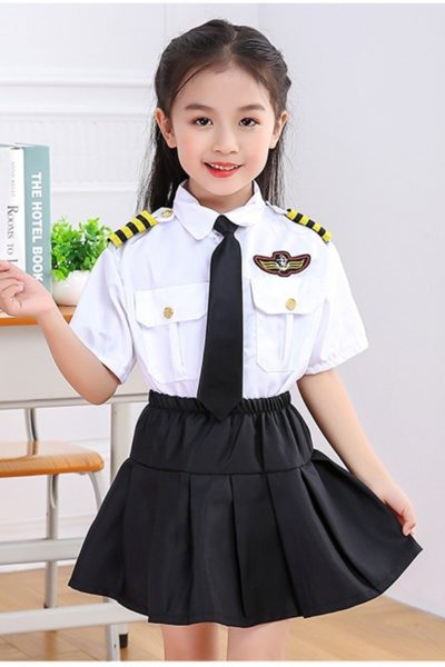 Đồng Phục Học Sinh Sinh Viên-Đồng Phục Học Sinh Cấp Váy Đen, Áo Sơ Trắng Tay Ngắn I 38