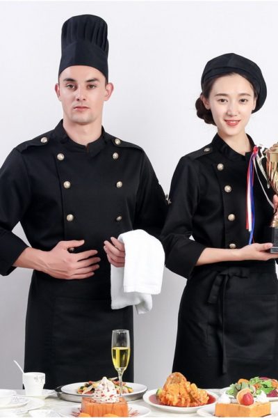 Đồng Phục Nhà Hàng Khách Sạn-Đồng Phục Bếp Màu Đen 82