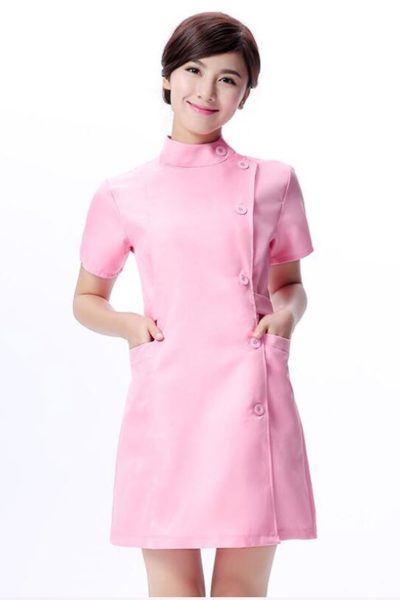 Đồng Phục Bệnh Viện-Đồng Phục Áo Blouse Nữ Màu Hồng Tay Ngắn 84