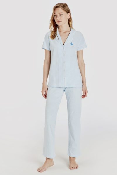 Đồng phục bệnh viện – Đồng phục bệnh nhân ngắn tay sọc xanh trắng 28