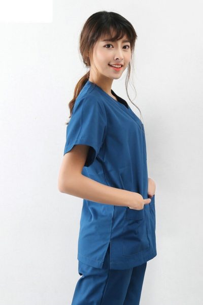 Đồng Phục Bênh Viện-Đồng Phục Y Tá Màu Xanh Tay Ngắn 67