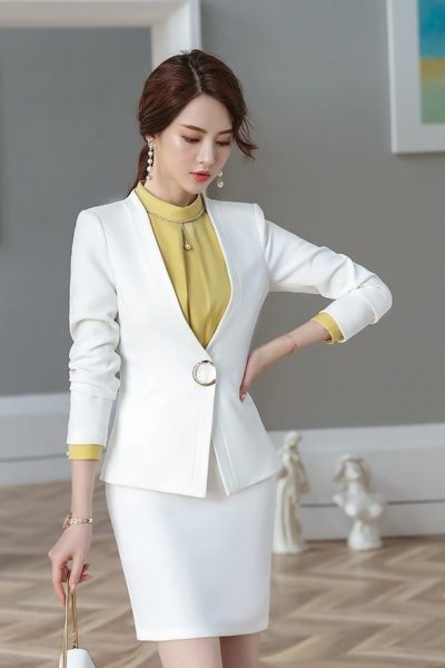Đồng Phục Nhà Hàng Khách Sạn-Đồng Phục Quản Lý Váy Trắng, Vest Trắng 63
