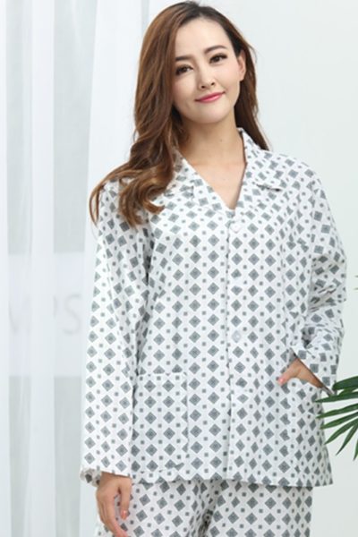 Đồng phục bệnh viện – Đồng phục bệnh nhân dài tay họa tiết màu xám 49