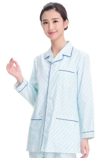 Đồng phục bệnh viện – Đồng phục bệnh nhân dài tay sọc xanh phối trắng 54