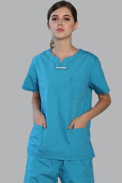 Đồng Phục Bênh Viện-Đồng Phục Y Tá Màu Xanh Tay Ngắn 72