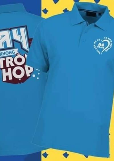 Đồng Phục Áo Thun-Áo Thun Nhóm Lớp Cổ Trụ Màu Xanh 60