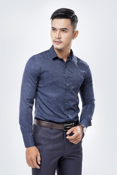 Đồng Phục Công Sở-Áo Sơ Mi Nam Màu Xanh 83