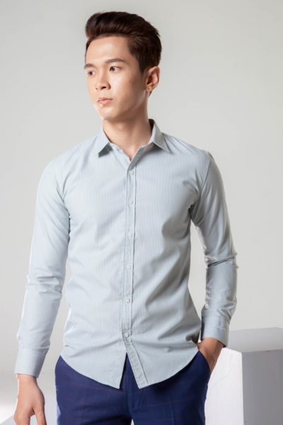 Đồng phục công sở – Áo sơ mi nam dài tay họa tiết 58