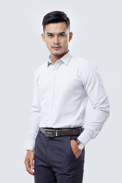 Đồng Phục Công Sở-Áo Sơ Mi Nam Sọc Trắng 97