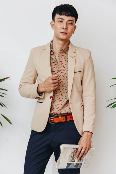 Đồng Phục Công Sở-Áo Vest Nam Màu Nude 107