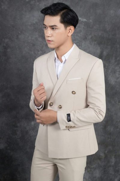 Đồng Phục Công Sở-Áo Vest Nam Màu Kem 75