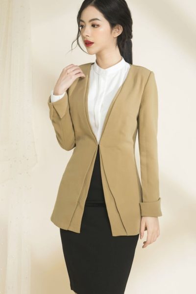 Đồng Phục Công Sở-Áo Vest Nữ Màu Nâu 90