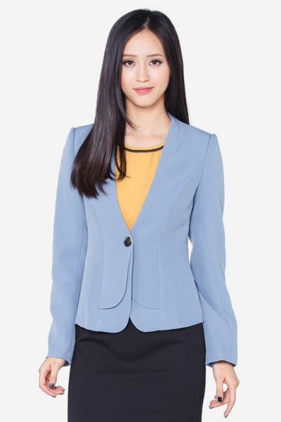 Đồng phục công sở – Áo vest nữ màuxanh da trời 109