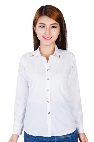 Đồng phục công sở – Áo sơ mi nữ dài tay màu trắng 99