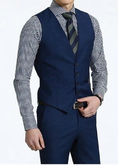 Đồng Phục Công Sở-Áo Gile Nam Màu Xanh 67