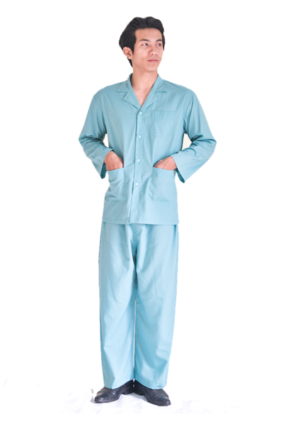 Đồng phục bệnh viện – Đồng phục bệnh nhân dài tay màu xanh 30