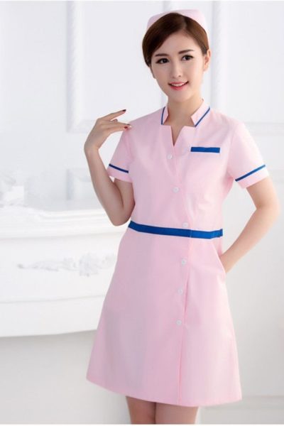 Đồng Phục Bệnh Viện-Đồng Phục Áo Blouse Nữ Màu Hồng Tay Ngắn 30