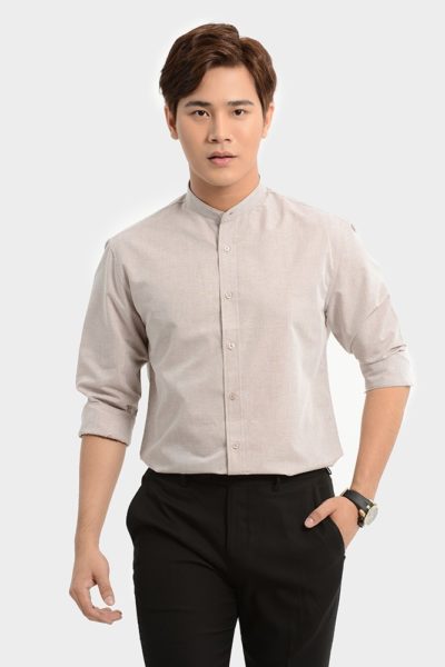 Đồng Phục Công Sở-Áo Sơ Mi Nam Màu Kem 69