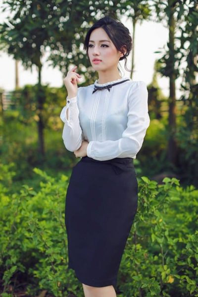Đồng Phục Công Sở- Chân váy nữ màu xanh đen 110