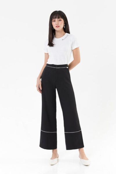Đồng Phục Công Sở-Quần Âu Nữ Màu Đen Viền Trắng 61